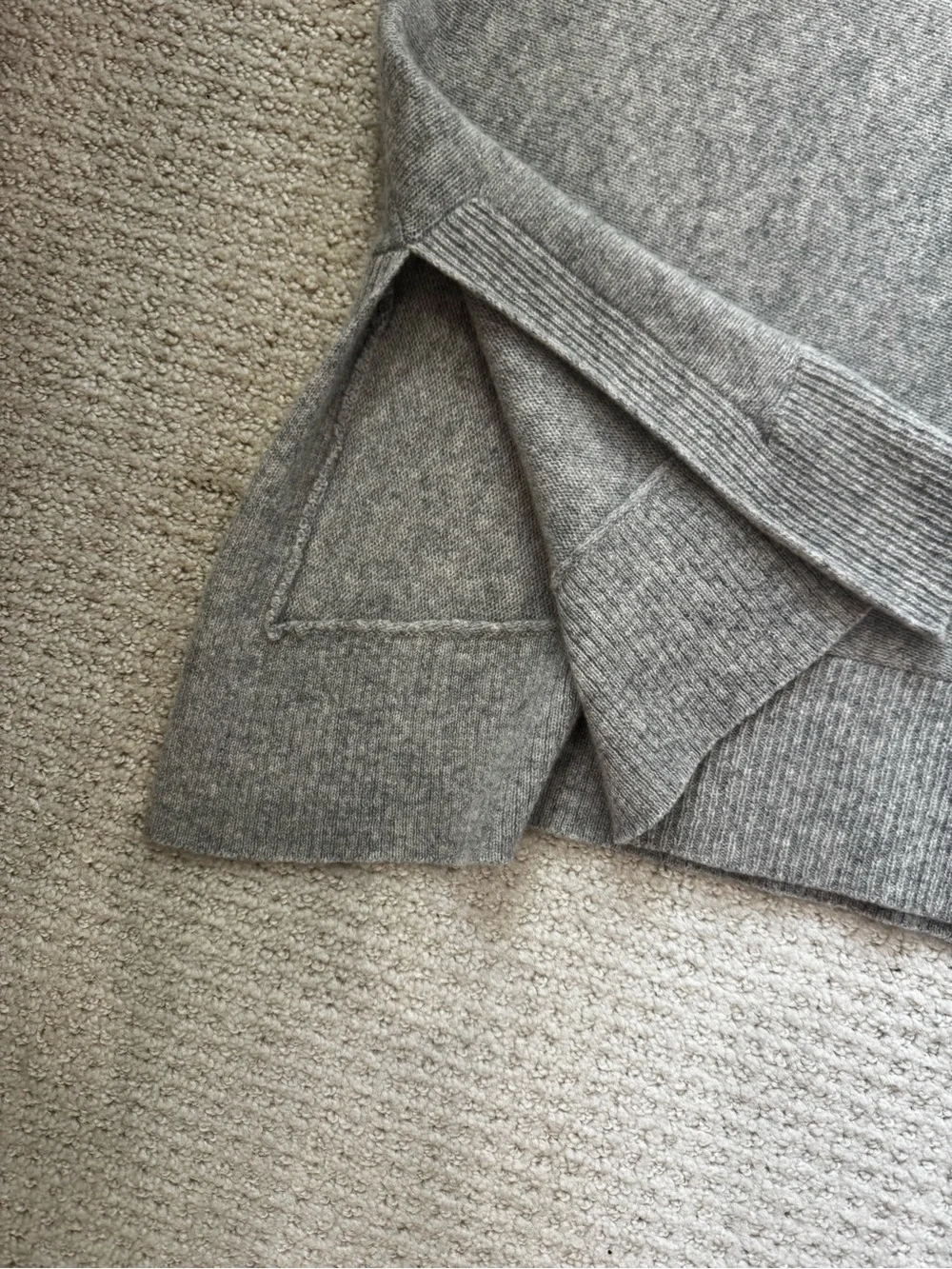 ANTONIO MELANI Light Gray Turtleneck Oversized Women's Sweater, cashmere blend